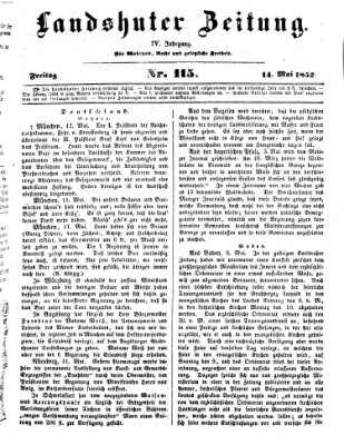 Landshuter Zeitung Freitag 14. Mai 1852