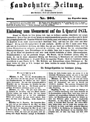 Landshuter Zeitung Freitag 24. Dezember 1852