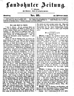 Landshuter Zeitung Samstag 12. Februar 1853