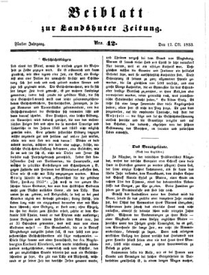 Landshuter Zeitung Montag 17. Oktober 1853