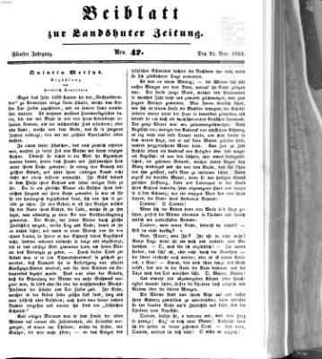 Landshuter Zeitung Montag 21. November 1853