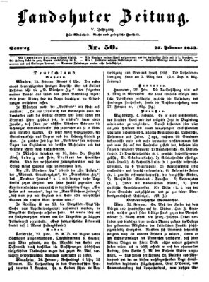 Landshuter Zeitung Sonntag 27. Februar 1853