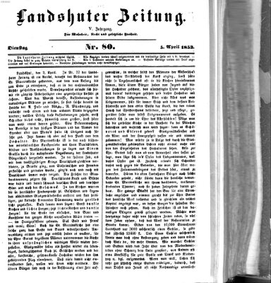 Landshuter Zeitung Dienstag 5. April 1853
