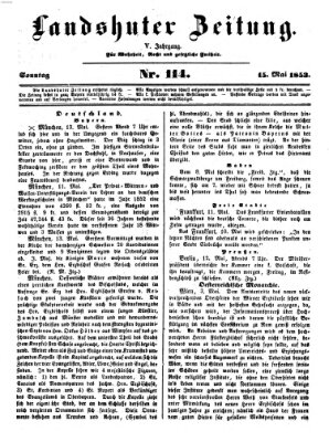 Landshuter Zeitung Sonntag 15. Mai 1853