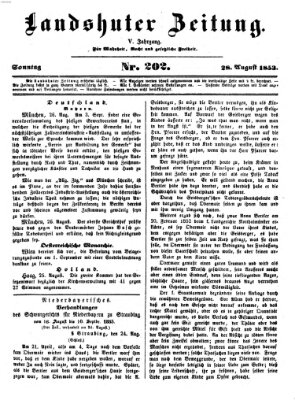 Landshuter Zeitung Sonntag 28. August 1853