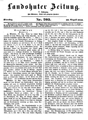 Landshuter Zeitung Dienstag 30. August 1853