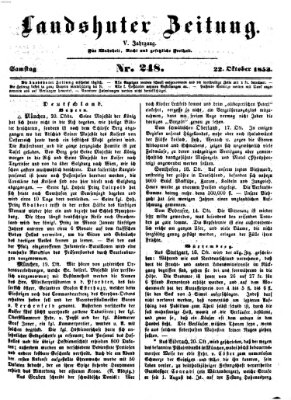 Landshuter Zeitung Samstag 22. Oktober 1853