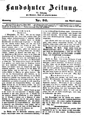 Landshuter Zeitung Sonntag 23. April 1854