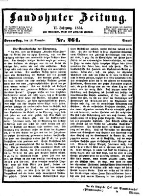 Landshuter Zeitung Donnerstag 16. November 1854