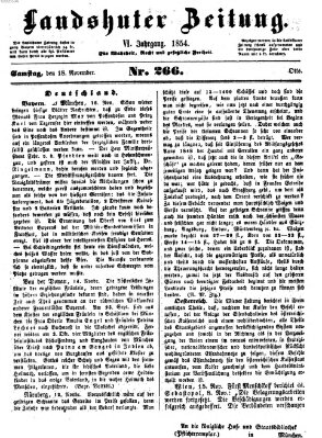 Landshuter Zeitung Samstag 18. November 1854