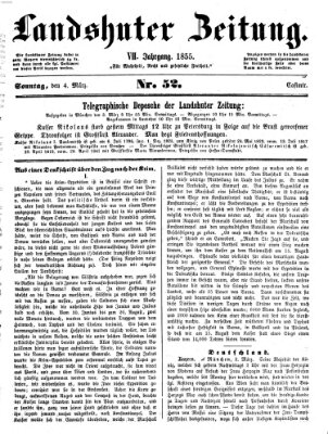 Landshuter Zeitung Sonntag 4. März 1855