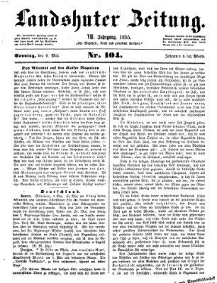 Landshuter Zeitung Sonntag 6. Mai 1855