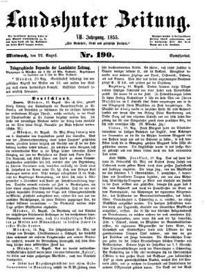 Landshuter Zeitung Mittwoch 22. August 1855