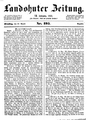 Landshuter Zeitung Dienstag 28. August 1855