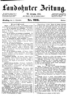 Landshuter Zeitung Dienstag 11. September 1855