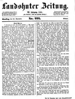 Landshuter Zeitung Samstag 29. September 1855