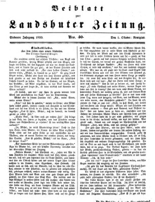 Landshuter Zeitung Montag 1. Oktober 1855