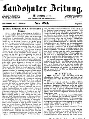 Landshuter Zeitung Mittwoch 7. November 1855