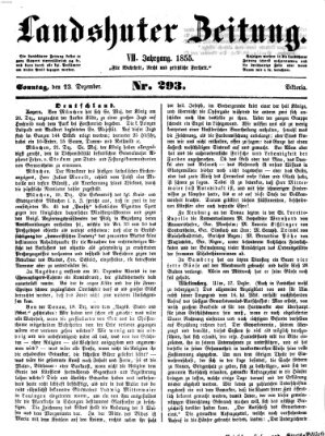 Landshuter Zeitung Sonntag 23. Dezember 1855