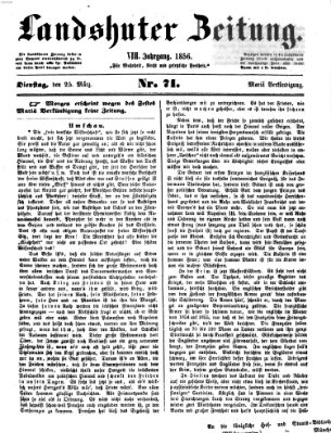Landshuter Zeitung Dienstag 25. März 1856