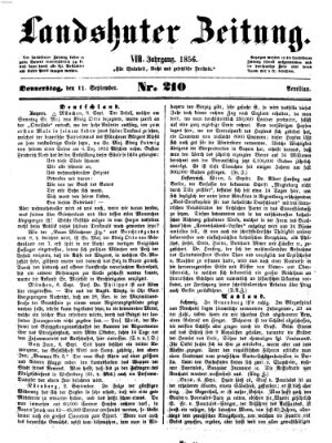 Landshuter Zeitung Donnerstag 11. September 1856