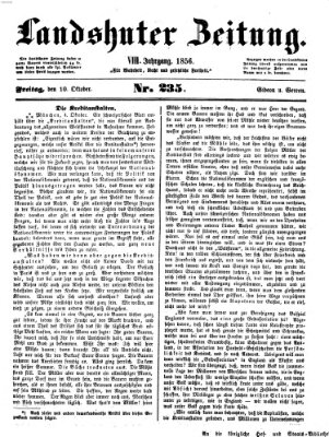 Landshuter Zeitung Freitag 10. Oktober 1856