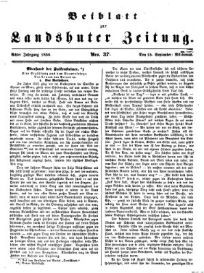 Landshuter Zeitung Montag 15. September 1856
