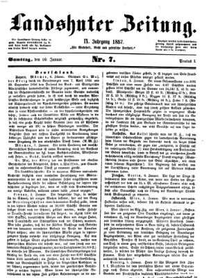 Landshuter Zeitung Samstag 10. Januar 1857
