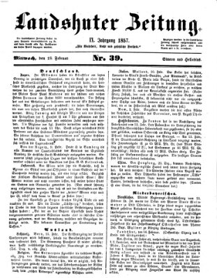 Landshuter Zeitung Mittwoch 18. Februar 1857