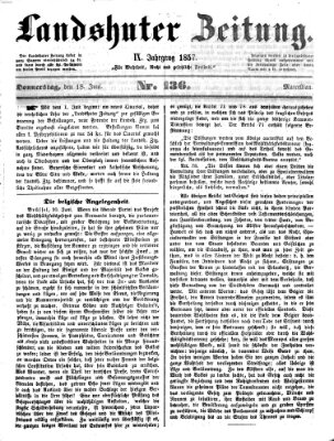 Landshuter Zeitung Donnerstag 18. Juni 1857
