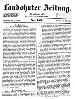 Landshuter Zeitung Freitag 14. August 1857