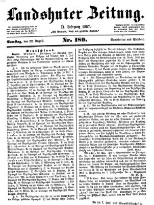 Landshuter Zeitung Samstag 22. August 1857