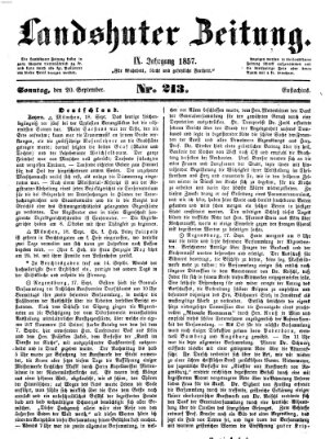 Landshuter Zeitung Sonntag 20. September 1857