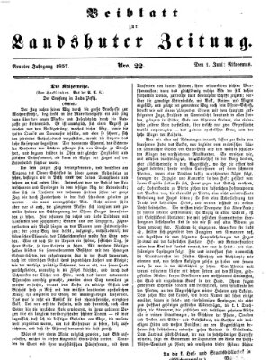 Landshuter Zeitung Montag 1. Juni 1857