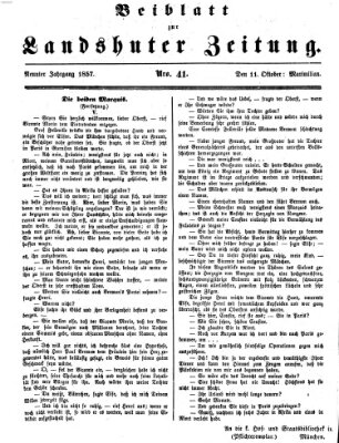 Landshuter Zeitung Sonntag 11. Oktober 1857