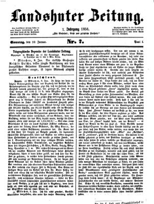 Landshuter Zeitung Sonntag 10. Januar 1858