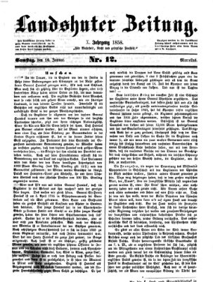 Landshuter Zeitung Samstag 16. Januar 1858
