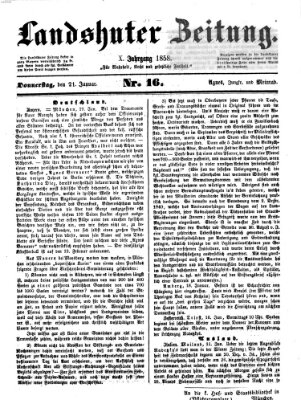 Landshuter Zeitung Donnerstag 21. Januar 1858