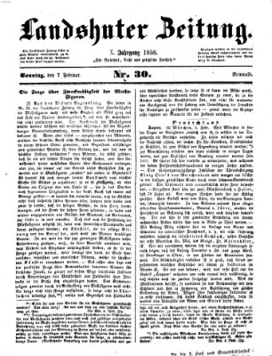 Landshuter Zeitung Sonntag 7. Februar 1858