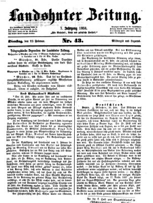 Landshuter Zeitung Dienstag 23. Februar 1858