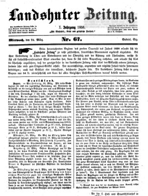 Landshuter Zeitung Mittwoch 24. März 1858