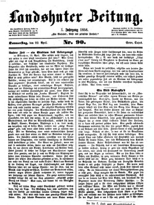 Landshuter Zeitung Donnerstag 22. April 1858