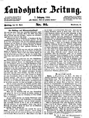 Landshuter Zeitung Freitag 23. April 1858