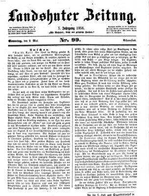 Landshuter Zeitung Sonntag 2. Mai 1858