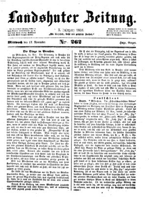 Landshuter Zeitung Mittwoch 17. November 1858