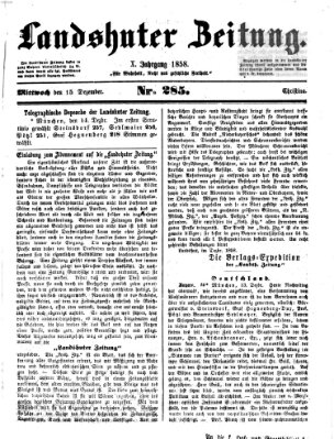 Landshuter Zeitung Mittwoch 15. Dezember 1858