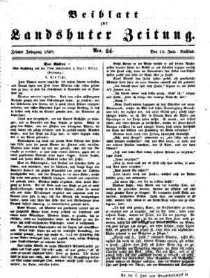 Landshuter Zeitung Montag 14. Juni 1858