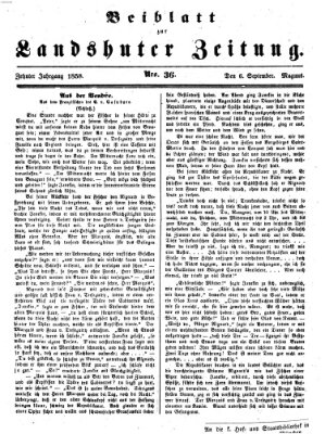 Landshuter Zeitung Montag 6. September 1858