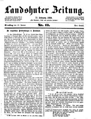 Landshuter Zeitung Dienstag 18. Januar 1859