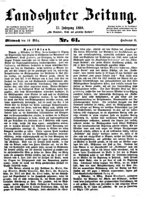 Landshuter Zeitung Mittwoch 16. März 1859
